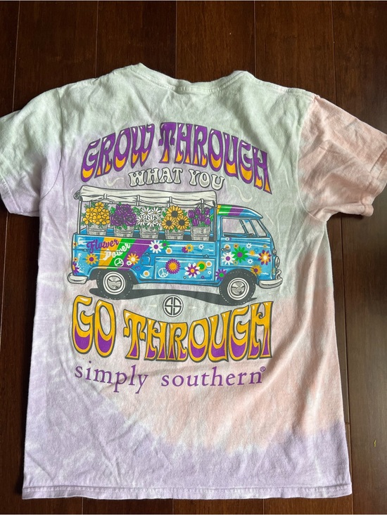 Simply Southern Tops - Simply Southern T-Shirt Grow Through What You Go Through Tie Dye S